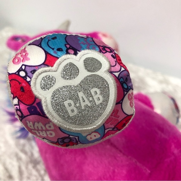 Build A Bear Candy Hearts Unicorn 17 Inch Hot Pink Silver Sparkle Stuffed Animal - Picture 2 of 11